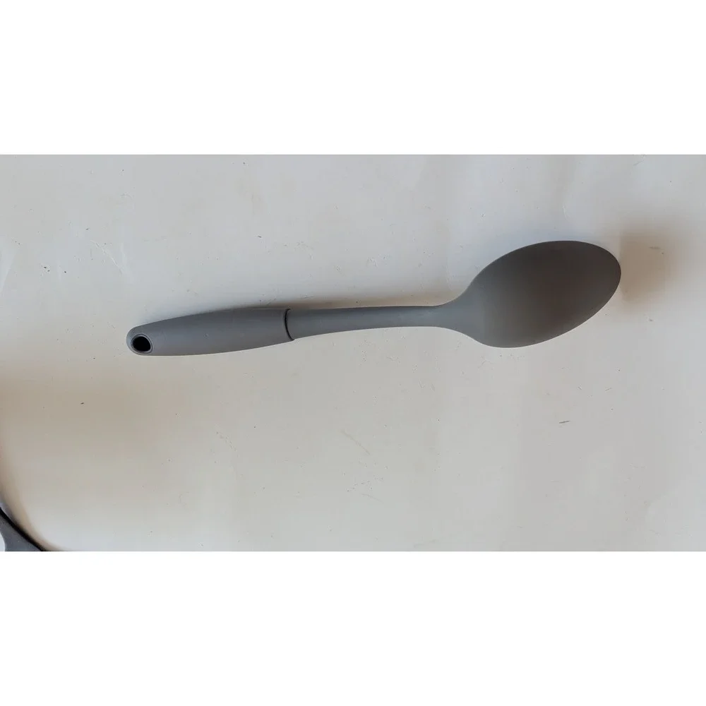 Gray Nylon Serving Spoon Heat Resistant Non-Stick Safe Kitchen Utensil 13 Inch